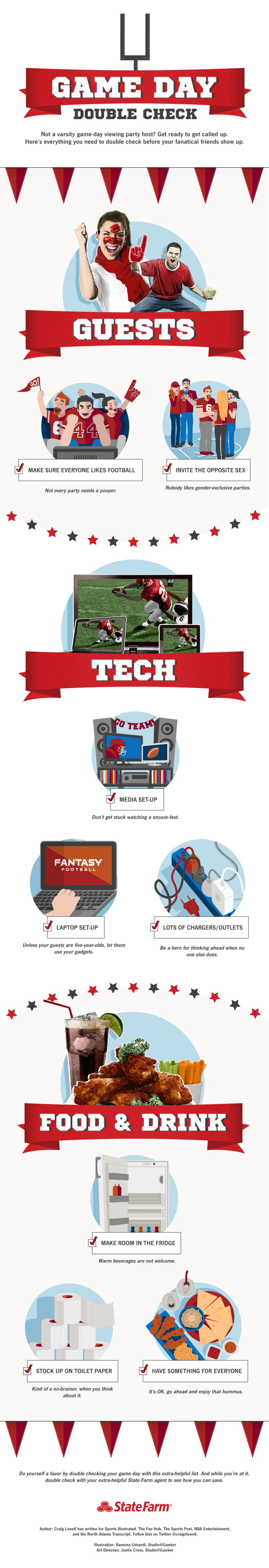 Illustration for article titled An Illustrated Guide to Hosting a Non-Sucky Football-Watching Party
